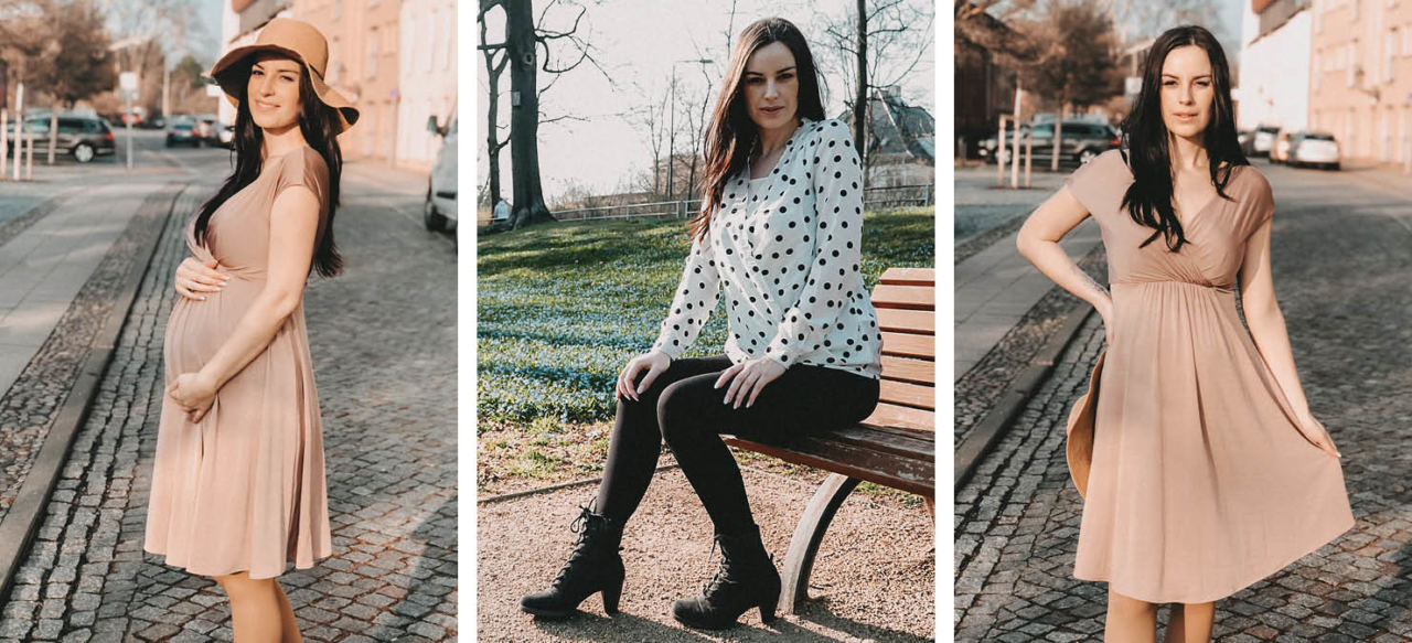 Bloggerin zeigt ihre Umstandskleider für den Frühling