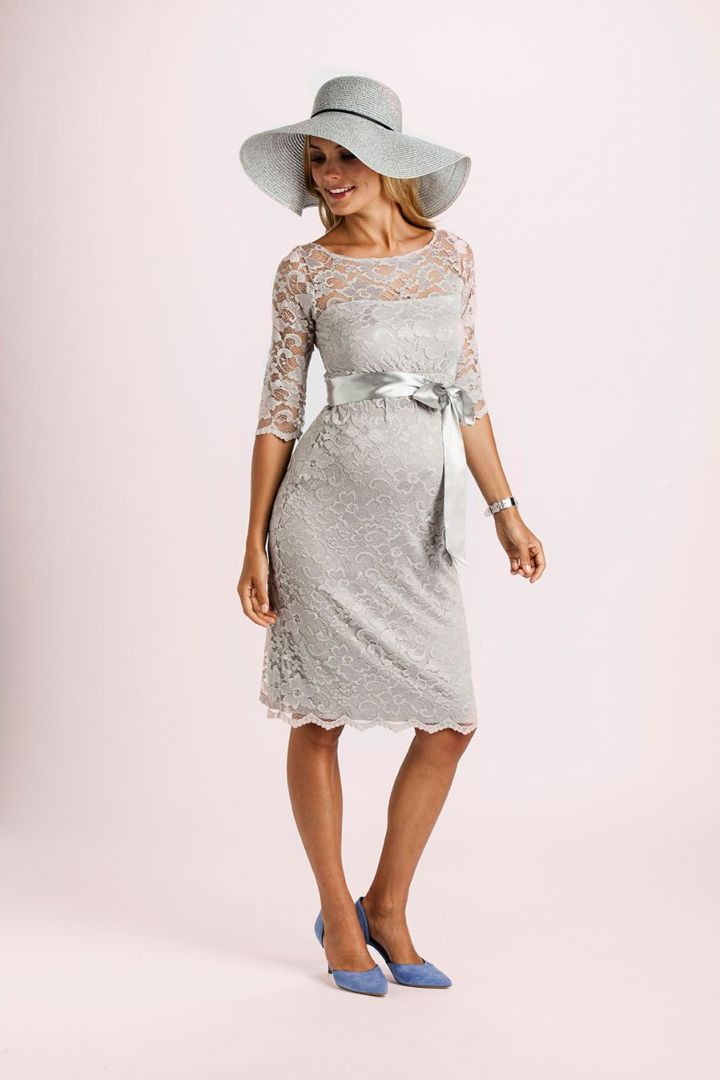 Lace Dress with Sash silver