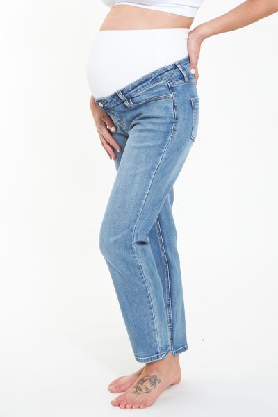 Cropped Maternity Jeans vintage wash