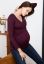 Preview: Ecovero Cross-Over Maternity and Nursing Shirt Long Sleeve bordeaux