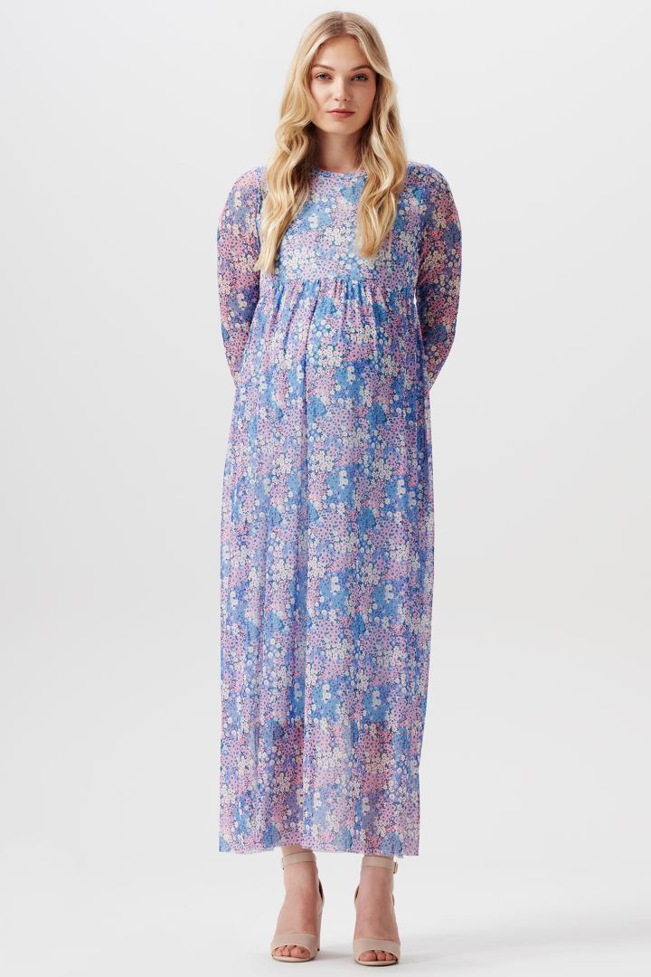 Maxi Maternity Dress with Floral Print