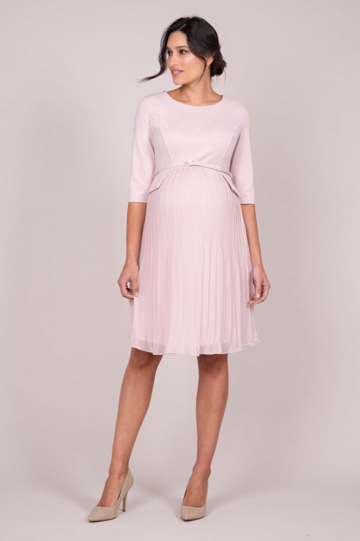 Maternity Dress with Pleated Skirt, pink