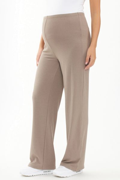 Ribbed Loose Fit Maternity Pants taupe