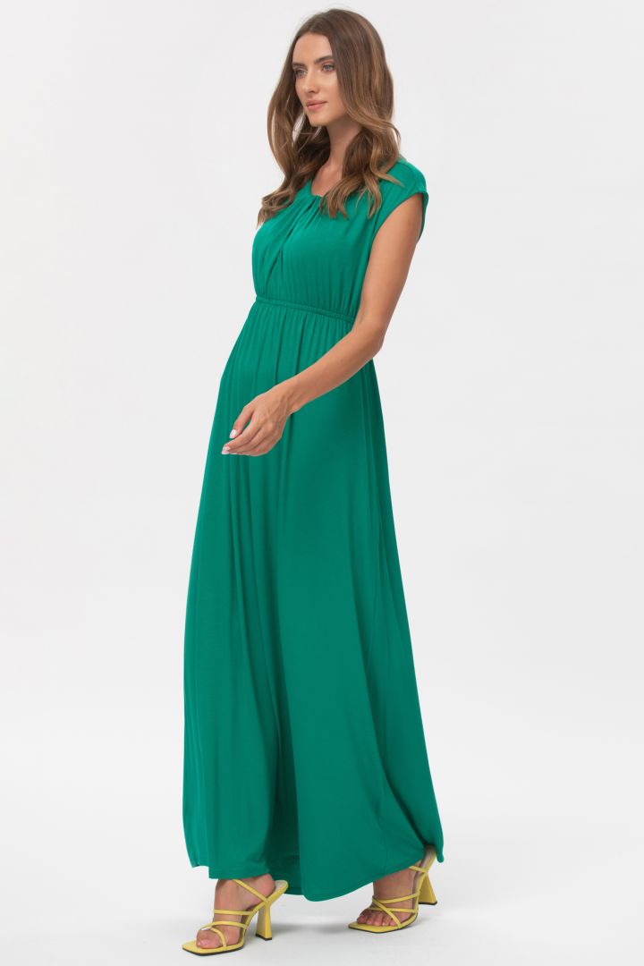 Maxi Maternity Dress with Back Cutout green