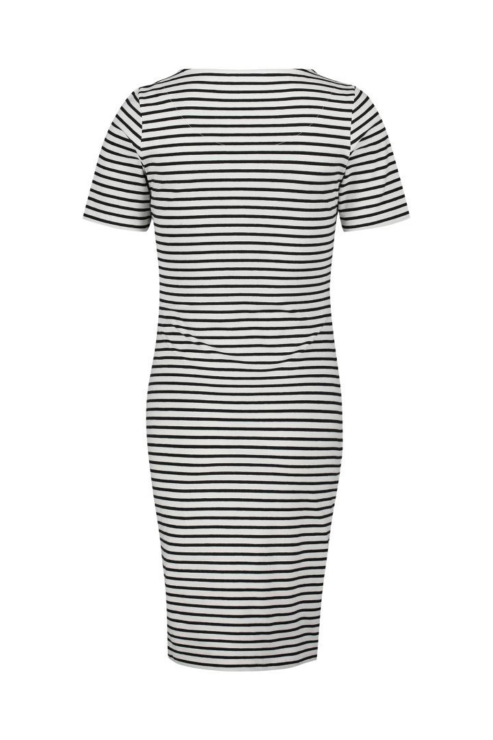 Striped Maternity Dress with Belt Detail