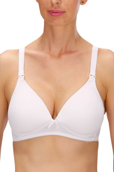 Maternity and Nursing Bra with Form Cups, White