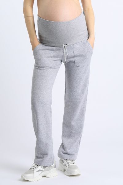 Maternity Lounge Trousers with Drawstring grey