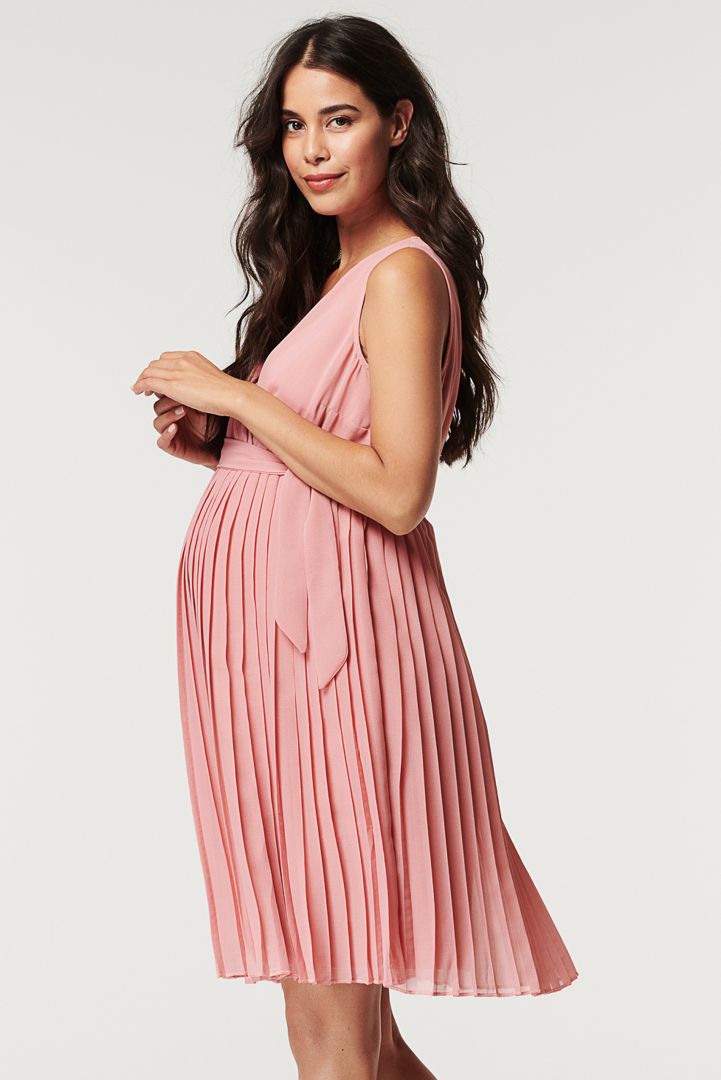 Eco Pleated Maternity Dress blush