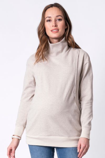 Umstands-und Still-Sweater mit Trichterkragen