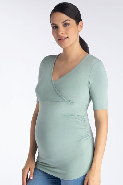 Eco Viscose Maternity and Nursing Shirt sage