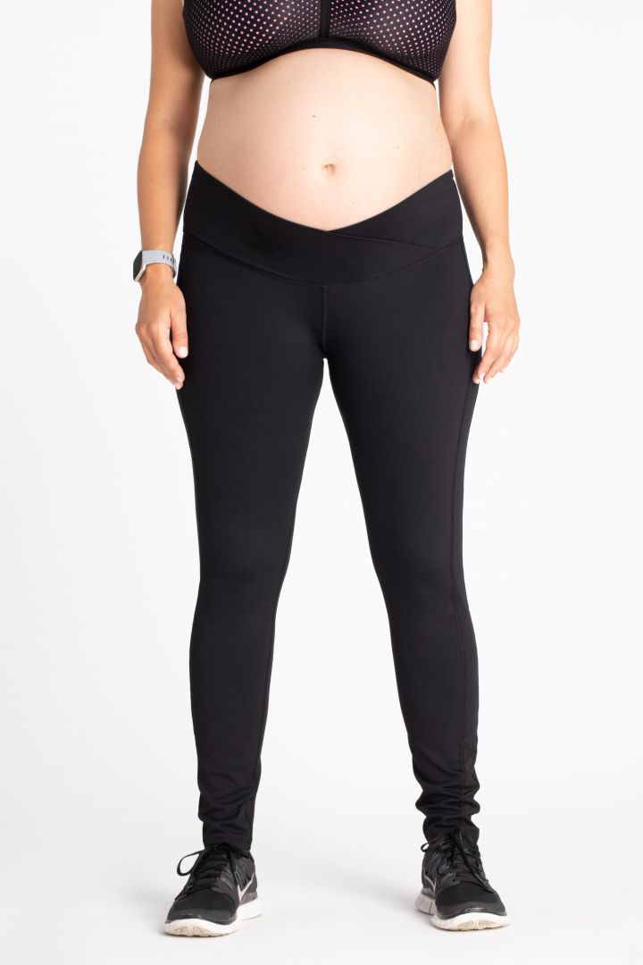 Active Maternity Leggings with Mesh Inserts