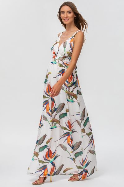 Maxi Maternity Dress with Strelizie Print