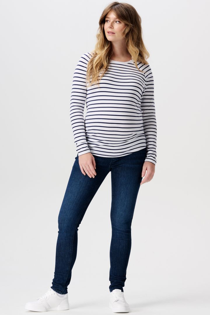 Organic Maternity and Nursing Top with Stripes