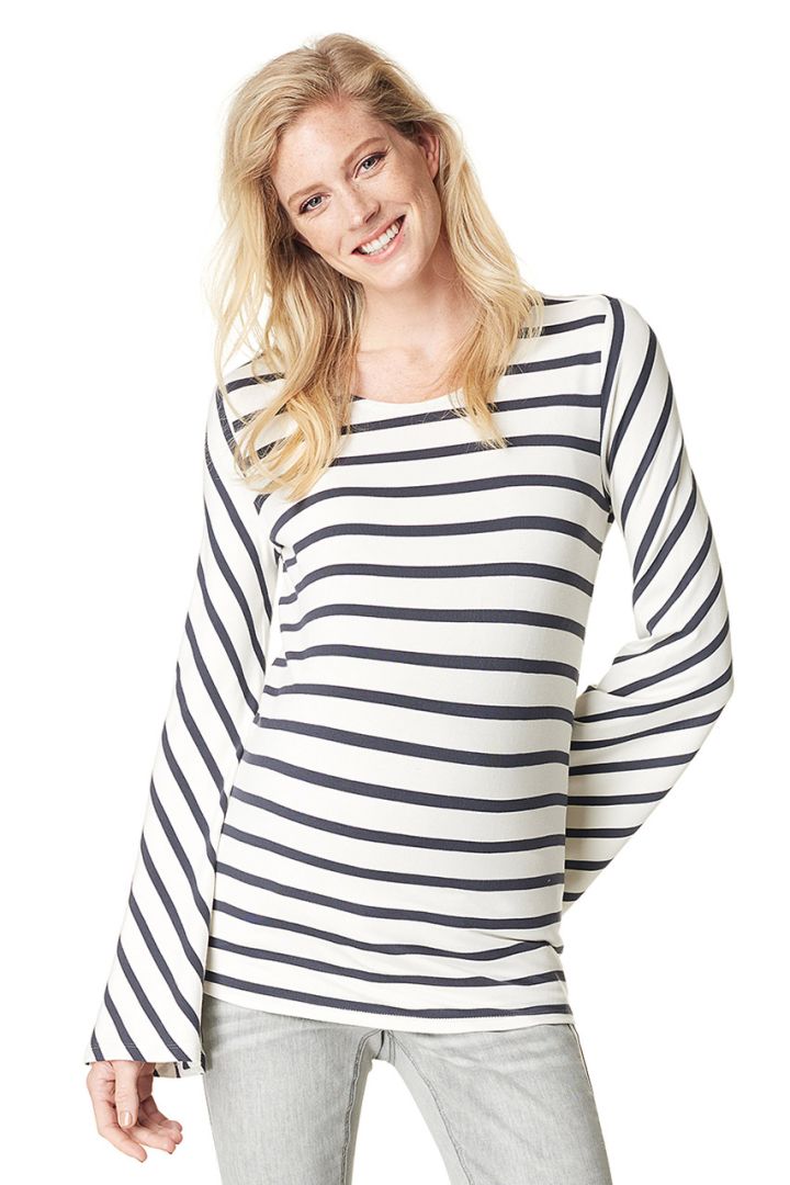 Maternity shirt with trumpet sleeves