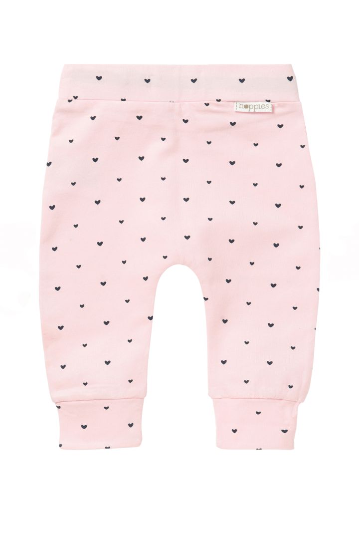 Organic Baby Trousers with Hearts Print light rose