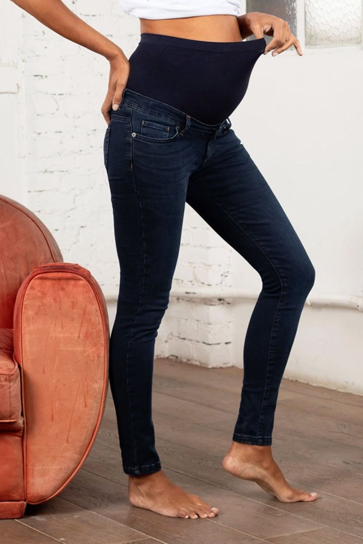 Maternity Jeans with Removable Belly Band dark denim
