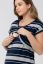 Preview: Two-layer maternity and nursing nightdress with striped pattern