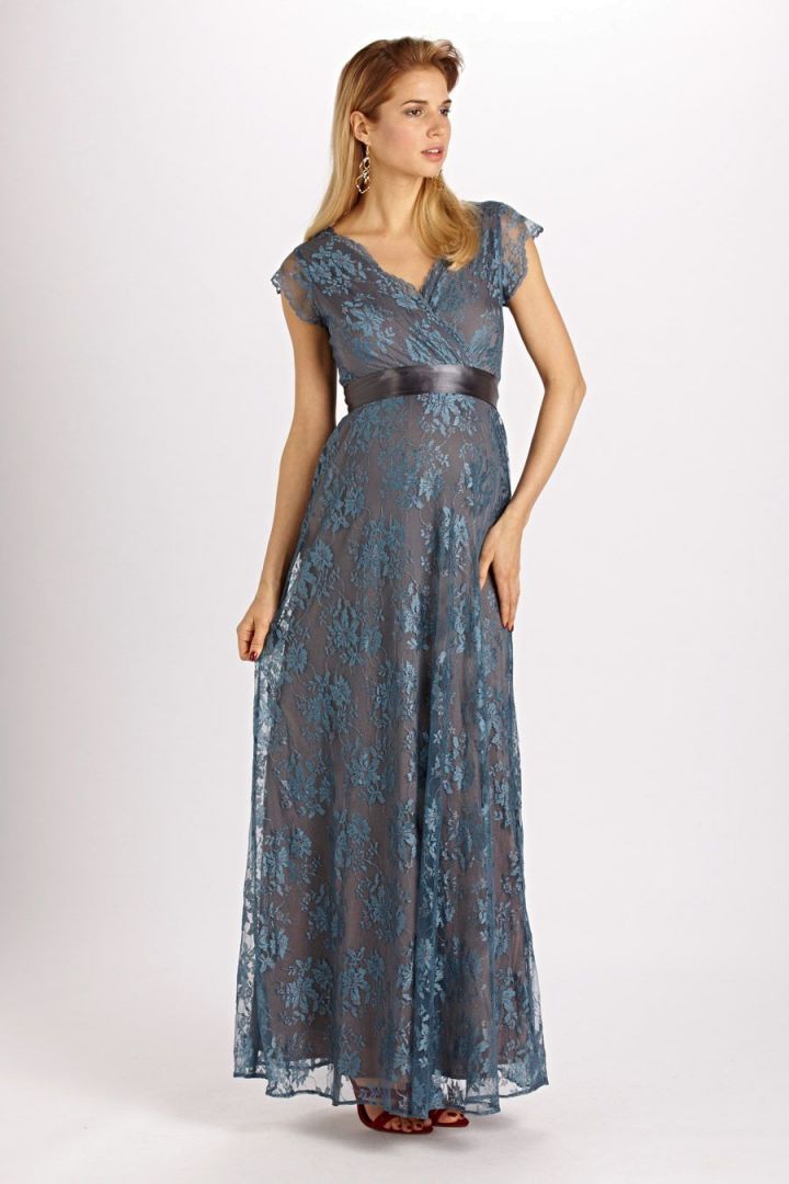 Maternity Lace Dress long blue