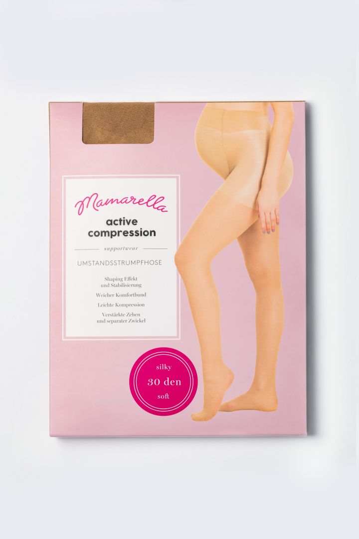 Seamless Maternity tights with support function 30 den, skin