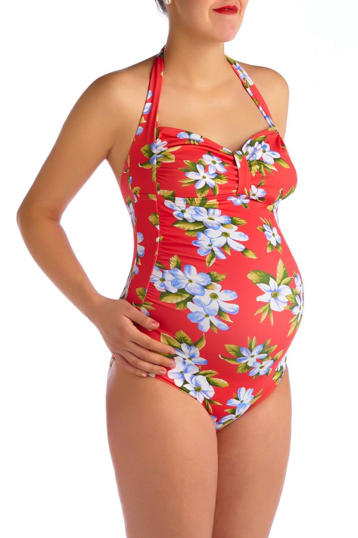 Maui Hibiscus maternity swimsuit