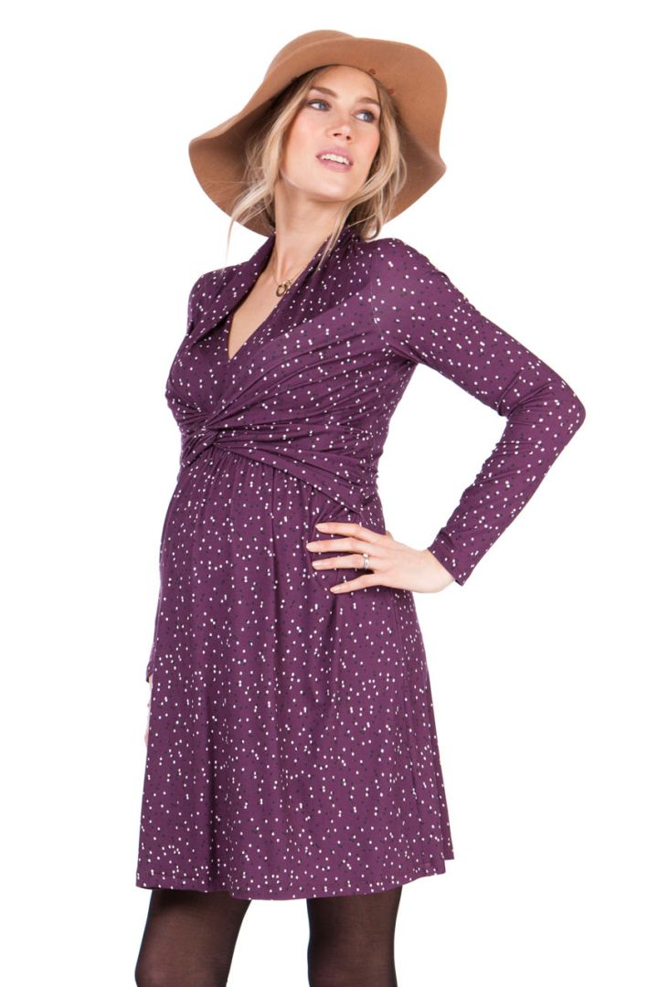 A-Linie Maternity and Nursing Dress with Polka Dot Print