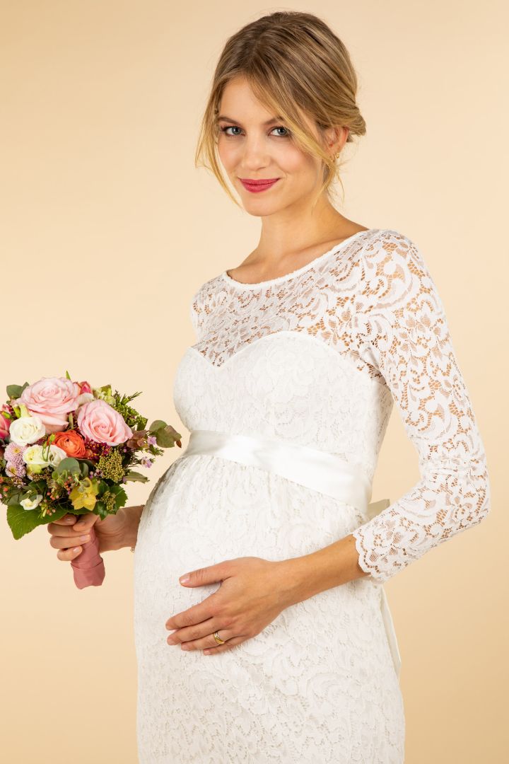 Maternity Wedding Dress with Heart Neckline