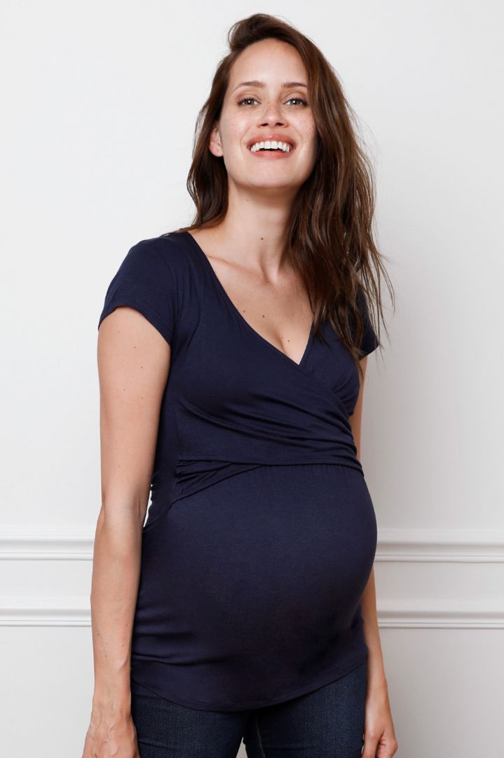 Cross-Over Maternity and Nursing Top navy