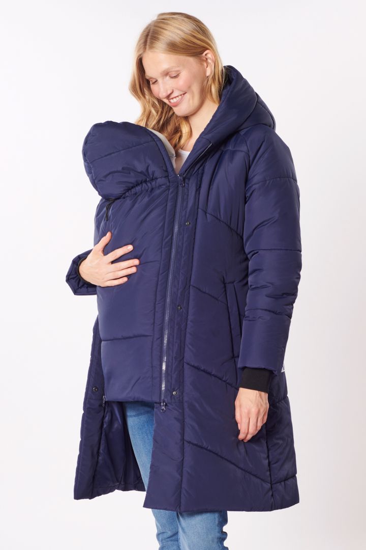 3 in 1 Eco Maternity Coat with Baby Carrier Insert navy
