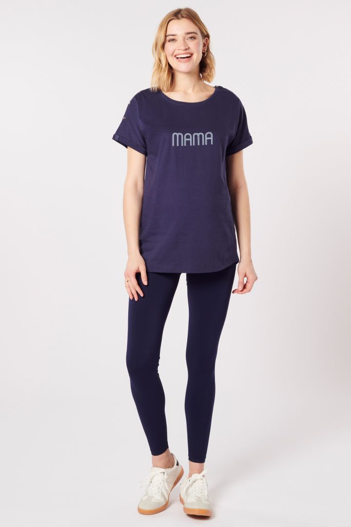 MAMA & MINI Organic Partnerlook T-Shirt & Body Set navy