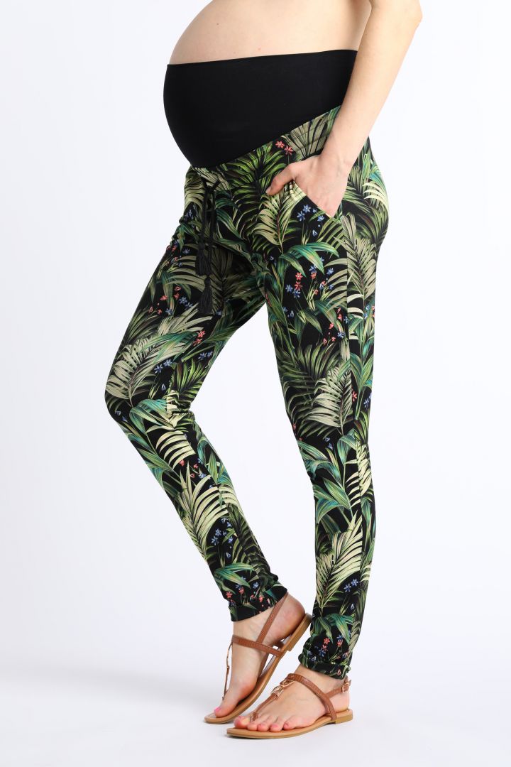 Ecovero Maternity Trousers with Palm Print