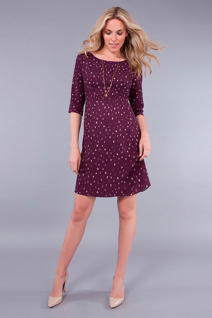 Maternity Dress with Heart Print