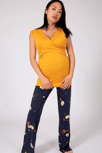 Maternity and Nursing Pyjama with Floral Print 