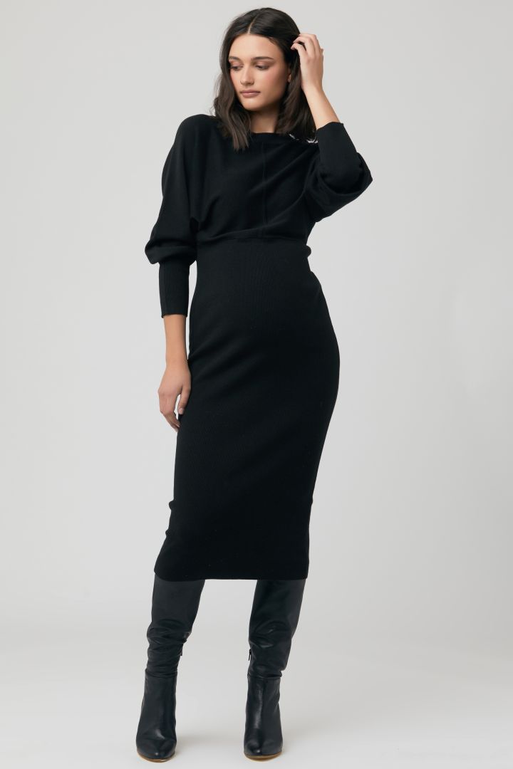 Maternity knit Dress with Balloon Sleeves