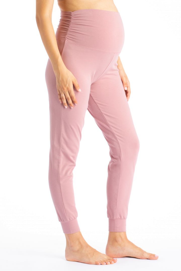 Organic Foldover Maternity Lounge and Pyjama Trousers pink