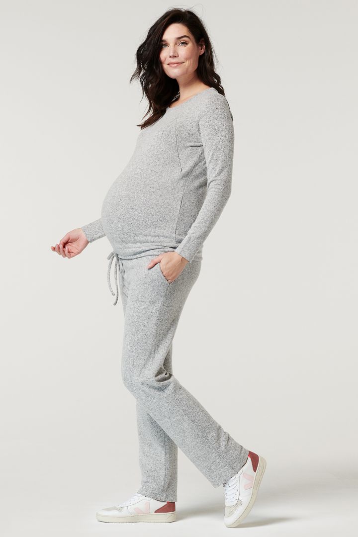 Ecovero Lounge Maternity Trousers Wide Leg grey