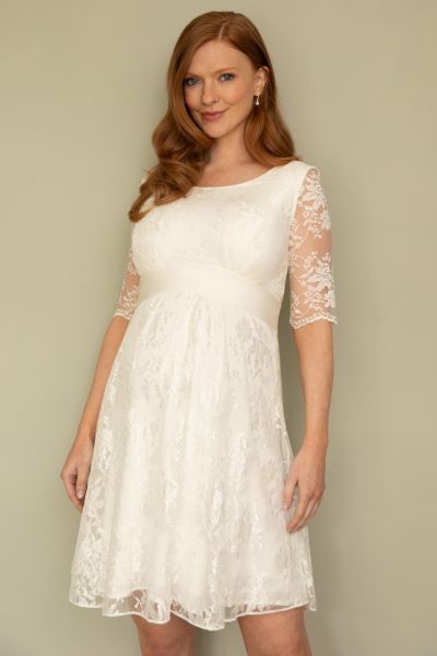 Lace Maternity and Nursing Wedding Dress with Integrated Sash