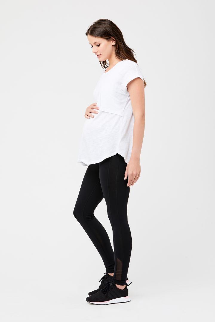 Maternity and Nursing Shirt Relaxed Fit white