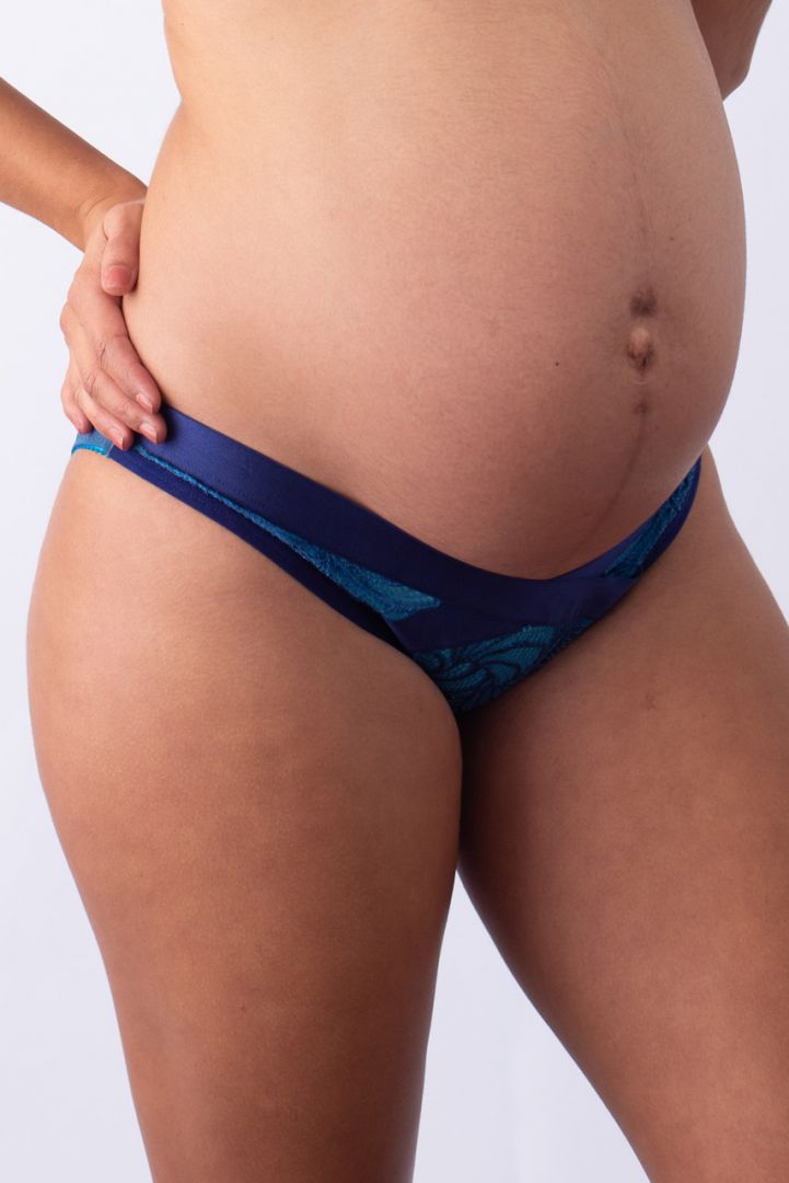 Lace Maternity Briefs blue