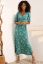 Preview: Maternity and Nursing Dress long with Flower Print teal