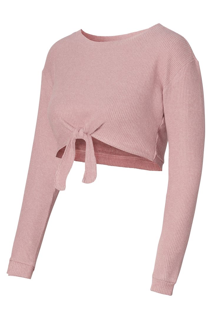 Ecovero Cropped Rib Maternity Shirt pink