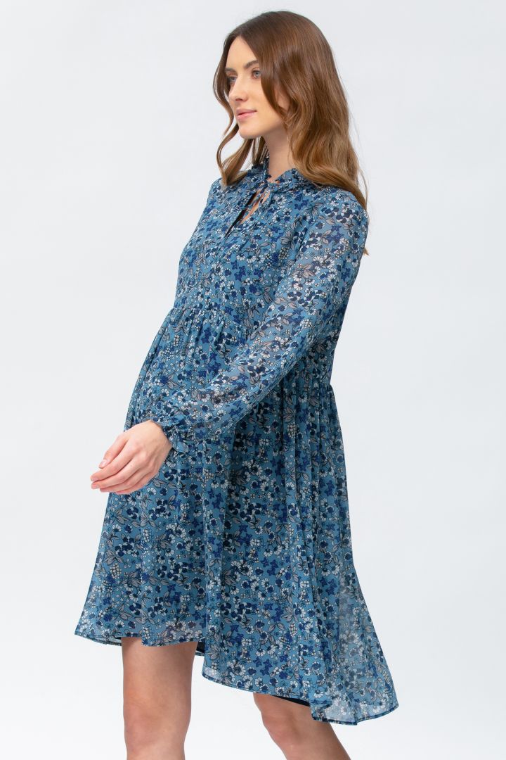 Georgette Maternity and Nursing Dress with Print