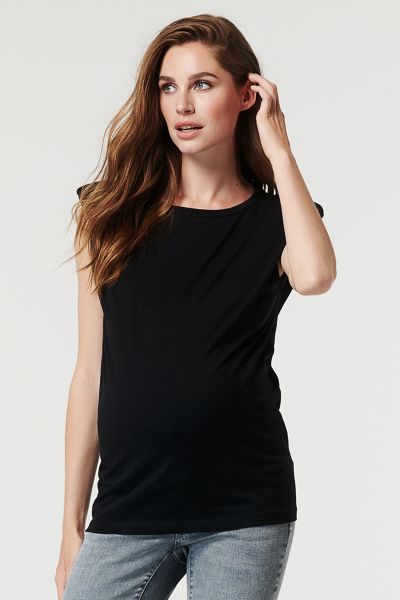 Organic Maternity Shirt with Shoulderpad black