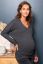 Preview: Batwing Maternity Sweater with V-Neckline grey