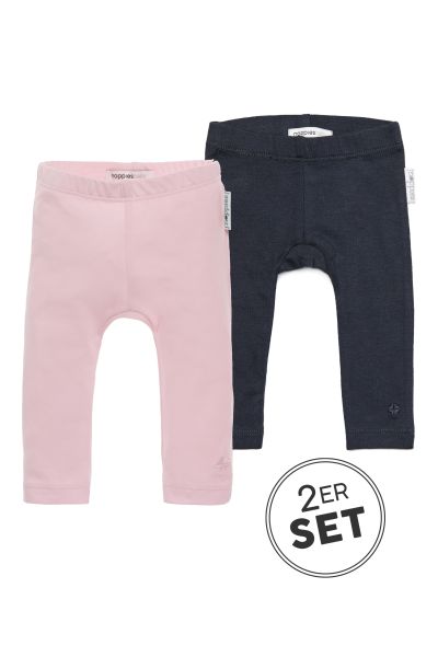 2er Pack Baby Leggings rosa/grau