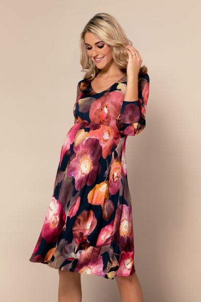 Maternity dress with bishop sleeves