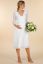 Preview: Maternity Wedding Dress with Lace Top and Pleated 3/4 Lace Sleeves