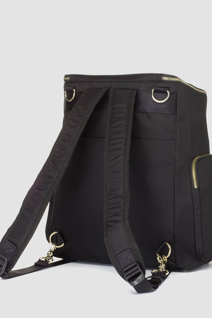 Storksak Changing Backpack with Leather and Hardware gold