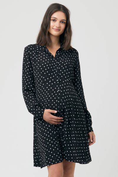 Maternity and nursing shirt blouse dress with dots print
