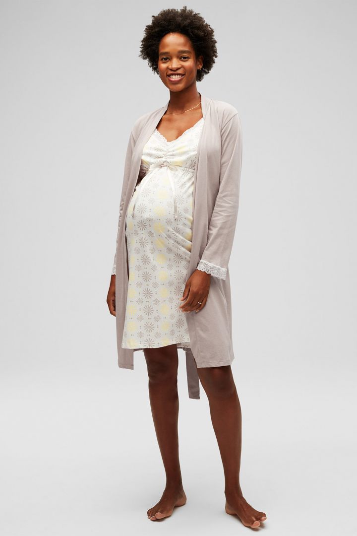 Long Sleeve Maternity Dressing Gown with Belt