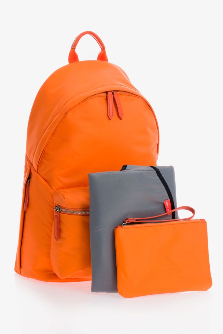 Baby-Changing Backpack Eco Made of Recycled Nylon orange